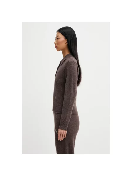 Sweter Sporty And Rich wełniany brązowy