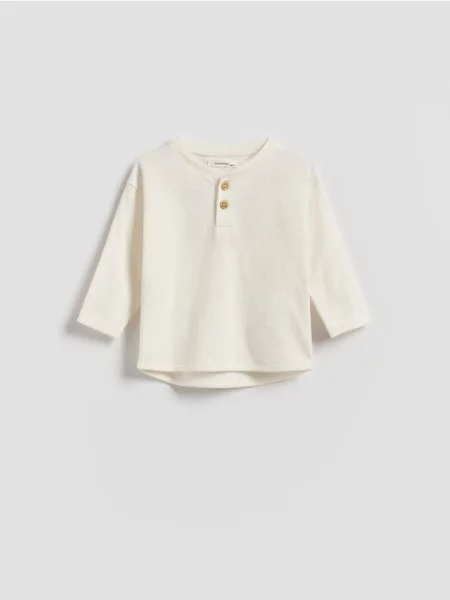 Reserved Tricou cu mânecă lungă din crem