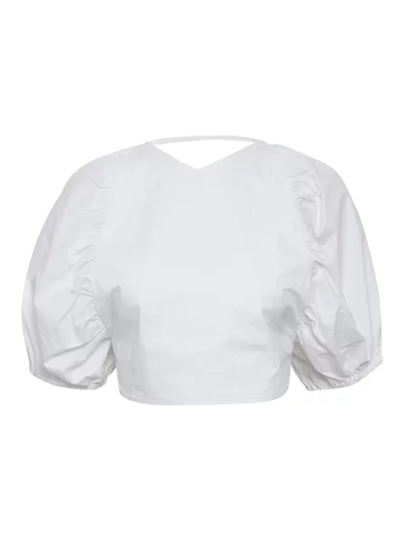 Top Gestuz din dantelă alb