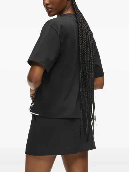 Tricou Karl Lagerfeld cu decolteu în V scurt negru