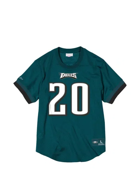 Cămașă Mitchell & Ness din jerseu cu decolteu rotund verde