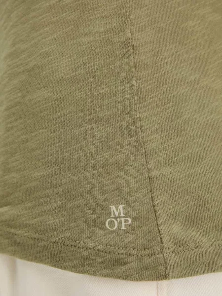 Bluzka z długim rękawem o kroju regular fit z czystej bawełny Marc O'polo oliwkowa
