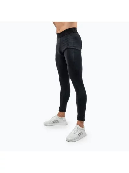Legginsy termoaktywne NEBBIA Recovery black czarne