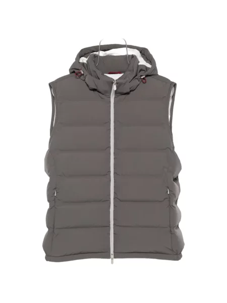 Vestă Brunello Cucinelli cu glugă gri