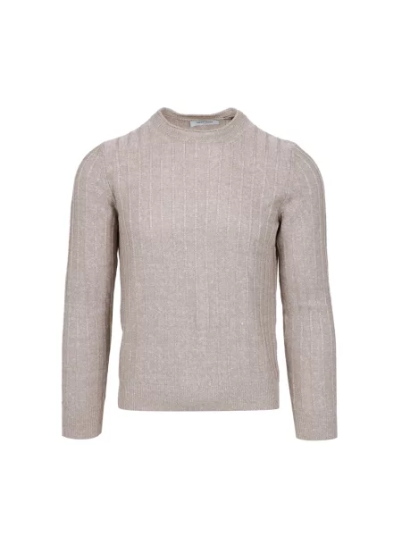Lniany sweter Gran Sasso beżowy