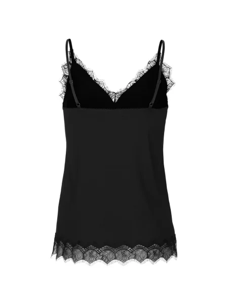 Top Rosemunde din dantelă negru