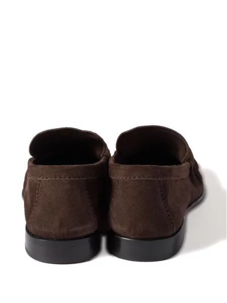 Pantofi loafer Miu Miu din piele de căprioară cu imagine maro
