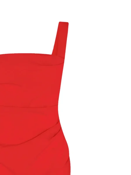 Rochie maxi Paris Georgia drapată de costum roșu