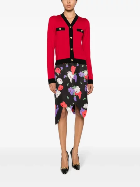 Gėlėtas raštuotas asimetriškas midi sijonas Moschino