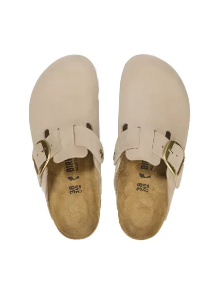 Klapki Birkenstock skórzane klasyczne beżowe