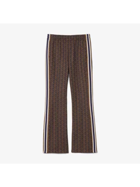 Lacoste Spodnie Dresowe Z Monogramem Flare Fit brązowe