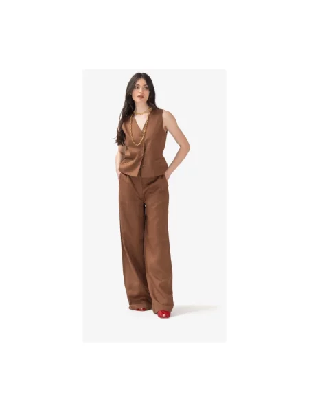 Spodnie Max Mara Studio brązowe
