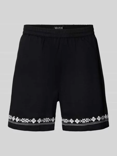 Szorty z haftem i elastycznym pasem Review X MATW czarne