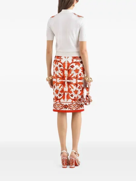 Fustă midi Dolce & Gabbana cu imagine alb