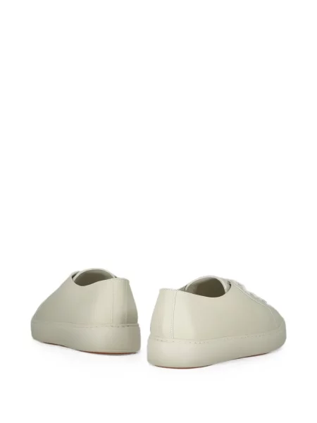 Sneakerși Santoni cu șireturi din piele alb