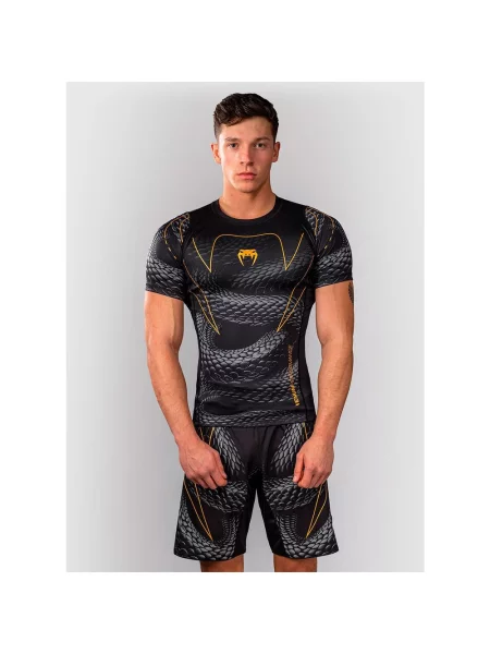 Koszulka Venum Matupa Rashguard krótki rękaw czarno-szaro-pomarańczowa XXL czarna