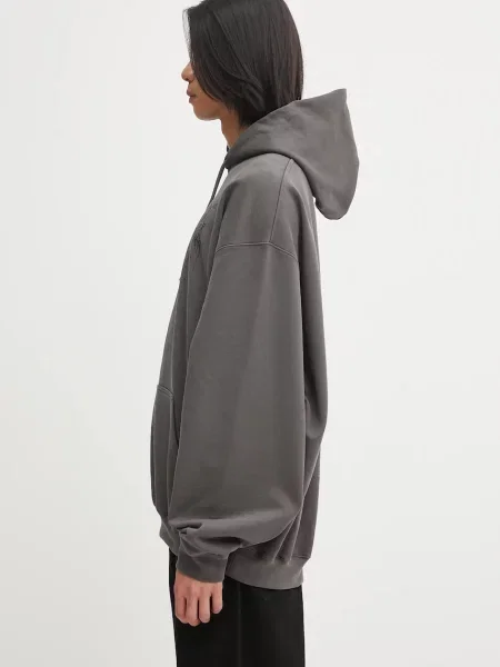 Μπλούζα VETEMENTS Cof Dripping Logo Oversized με κουκούλα γκρι
