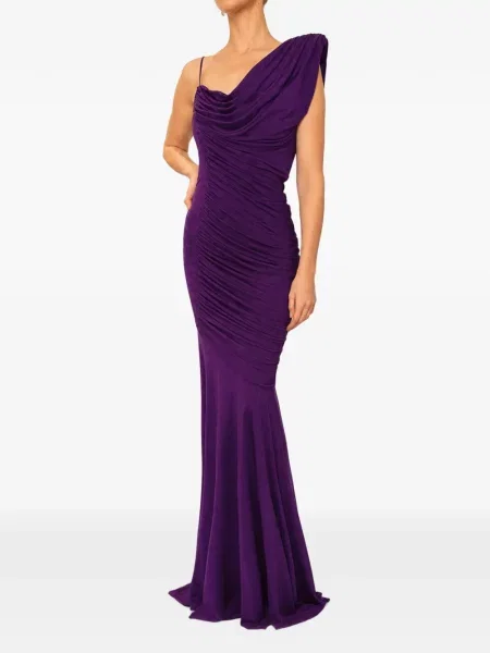 Rochie maxi V:pm Atelier cu volane drapată violet