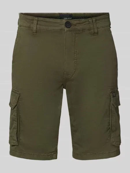 Szorty o kroju regular fit z cargo Blend zielone