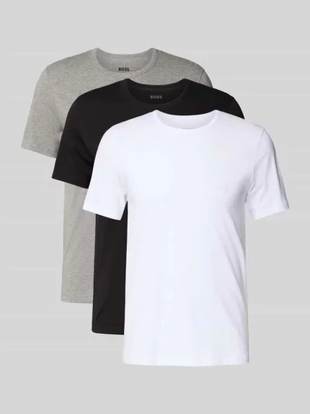T-shirt o kroju regular fit z czystej bawełny w zestawie 3 szt. model ‘CLASSIC’ Boss