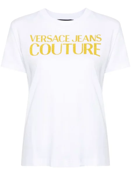 Koszulka Versace Jeans Couture z nadrukiem biała