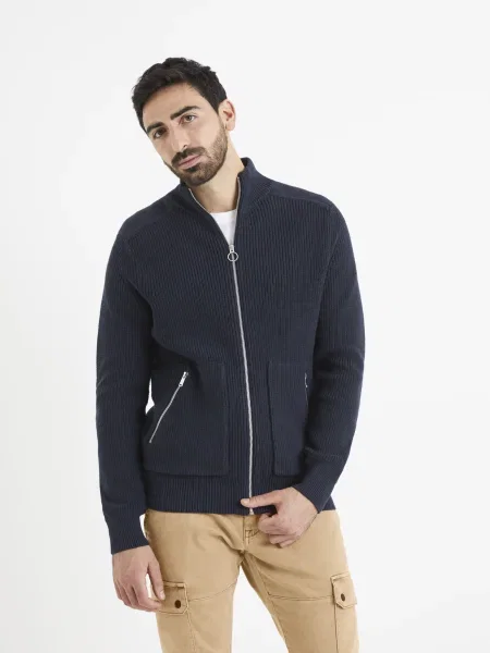 Mikina na zips Celio sivá