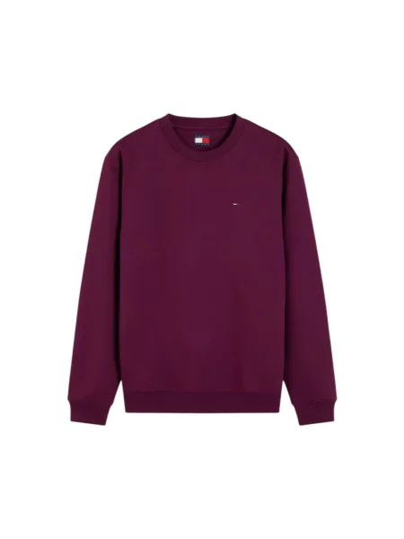 Bluza nierozpinana Tommy Jeans z okrągłym dekoltem brązowa