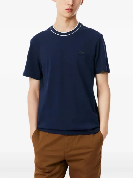 Tricou Lacoste cu autograf albastru