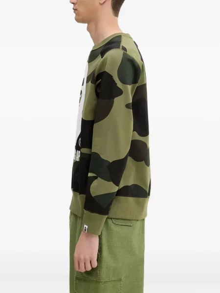 Hanorac A Bathing Ape® cu imagine cu model camuflaj verde