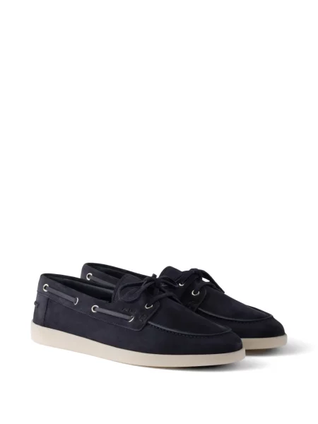 Sneakerși Prada din piele de căprioară albastru