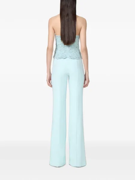 Pantaloni Costarellos din crep albastru