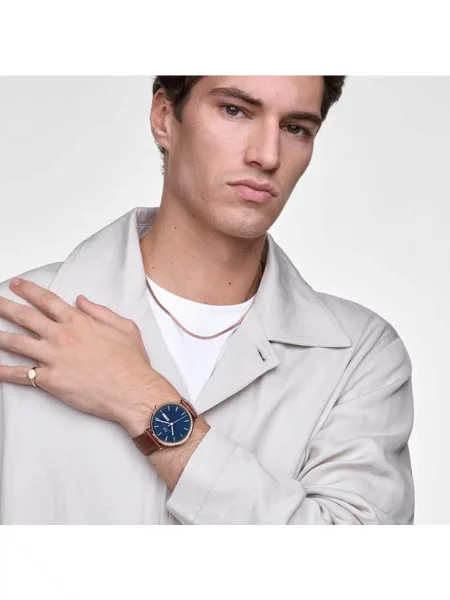 Daniel Wellington Zegarek Classic Day Display 40 Różowe złoto brązowy