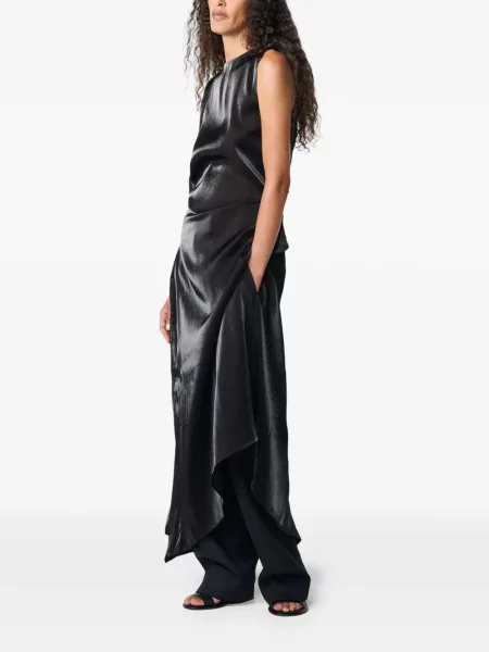 Rochie maxi Studio Nicholson asimetrică negru