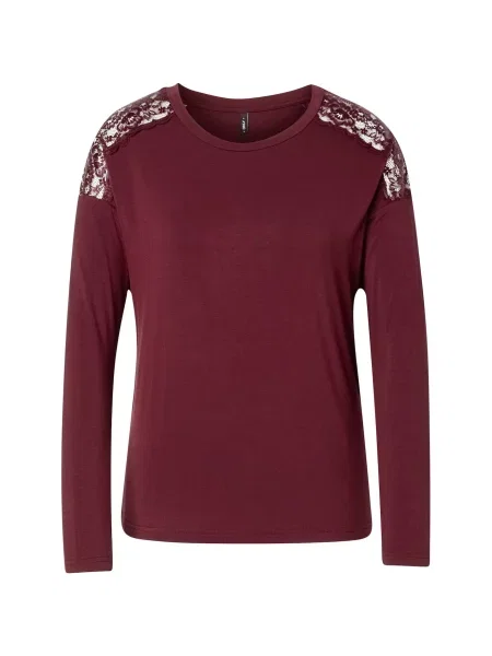 ONLY Tricou ONLLUNI bordeaux roșu