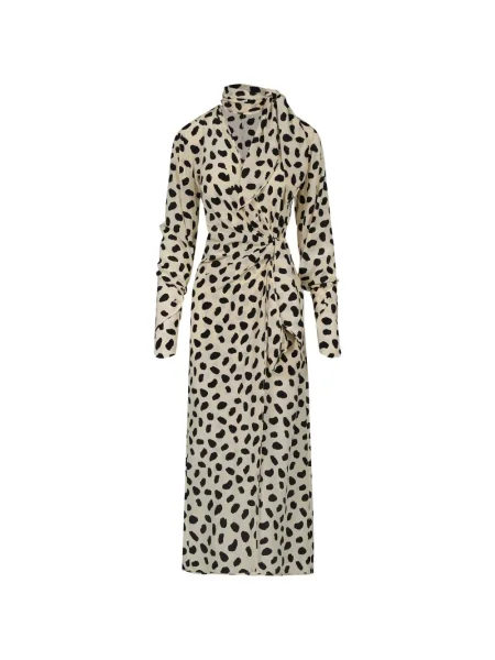 Sukienka midi Johanna Ortiz z nadrukiem z dekoltem w serek do kolan