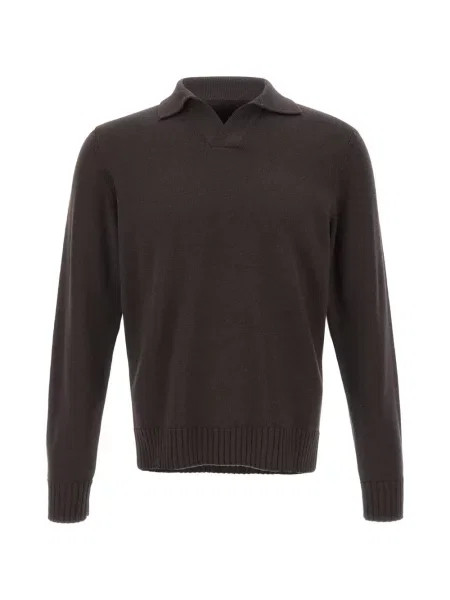 Gulerat tricou polo Filippo De Laurentiis de lână maro