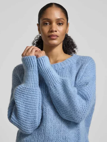 Sweter z dzianiny z prążkowanymi wykończeniami model ‘Isolde’ Lollys Laundry
