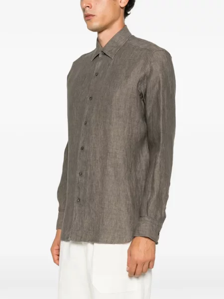 Lung cămașă Zegna de in gri