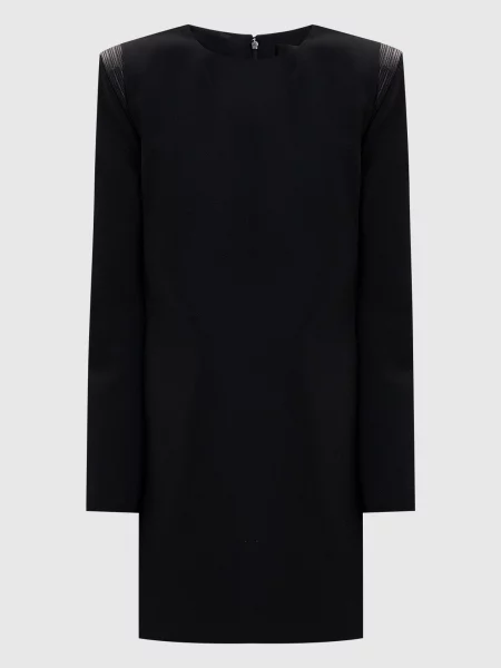 Сукня міні з вовни з нашивкою логотипа Versace чорна
