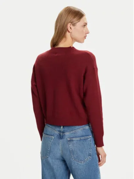Vero Moda Pletena jopica Gold Art Bordo rdeča