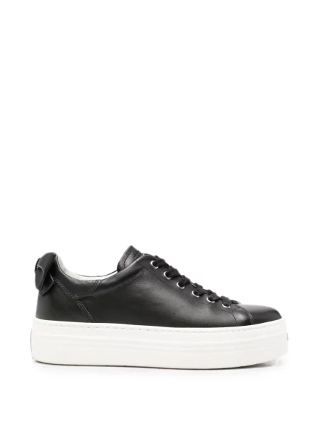 Sneakerși Nerogiardini cu funde cu platformă negru