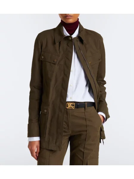 Cu centură geacă Burberry verde