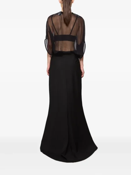 Bluză Atu Body Couture de mătase cu volane negru