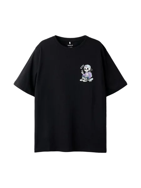 NAME IT Tricou NKMLASSE albastru deschis / mov lavandă negru