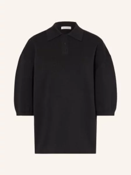 The Frankie Shop Dzianinowa Koszulka Polo Nola schwarz czarna