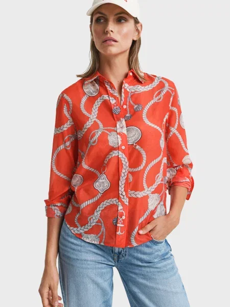 Сорочка Gant з принтом червона