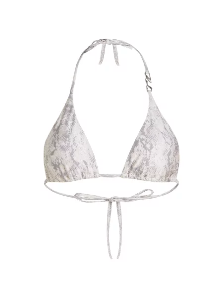 Karl Lagerfeld Sutien costum de baie Triangel-Bikini-Oberteil gri alb