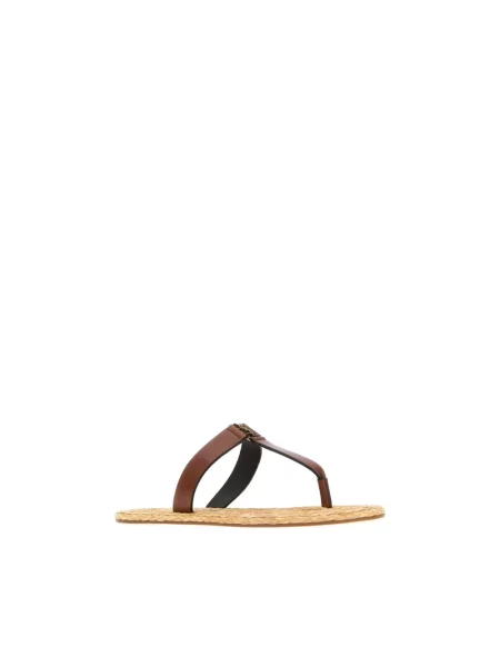 Klapki Saint Laurent brązowe