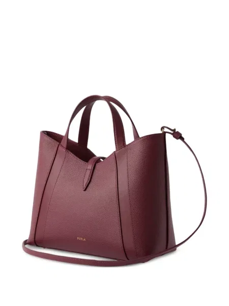 Bőr shopper táska Furla piros