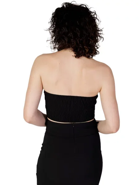 Top Rinascimento z dekoltem halter na ramiączkach czarny